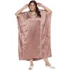 imageWomen Long Kaftan Plus Size Satin Soft Embroidery Swimsuit Cover Up Embroidered Work Caftan Gown Dress for LadiesWithered Rose