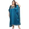 imageWomen Plus Size Kaftan Dress Stylish Satin Sequences Maxi Evening Cover Up Dresses Kimono Sleeve Casual WearCorsair Blue