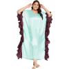 imageWomen Plus Size Ruffle Kaftan Dress Loungewear ampamp Comfortable Maxi Dresses Kimono Sleeve GownSky Blue  Brown