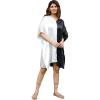 imageWomen Short Tunic Kaftan Plus Size Satin Silk Swimsuit Cover Ups Double Color Mini Caftan Pajama DressesVanilla Ice  Black