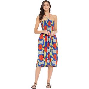 imagePolyester Summer Dress Floral Off Shoulder Evening Party Tube Dress for WomenRoyal Blue Floral