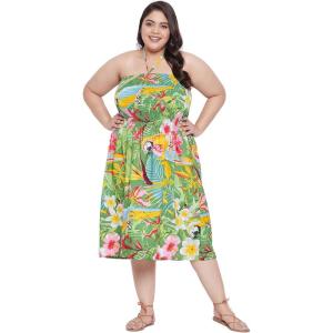 imageWomens Summer Casual Dress Comfy Tube Dresses Sundresses Beach Dress Tops for GirlsGreen Flora  Parrot