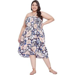 imageWomens Summer Casual Dress Comfy Tube Dresses Sundresses Beach Dress Tops for GirlsMulticolor Floral  Leaf