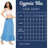 imageCasual Denim Long Skirt Elastic Waist Maxi Jean Button Skirts Dress for Ladies