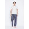 imageGypsie Blu Mens Cotton Pajama Comfy Sleepwear Stretch Bottoms Lounge Pants with Pockets ampamp Drawstring Blue XXLarge