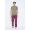 imageGypsie Blu Mens Cotton Pajama Comfy Sleepwear Stretch Bottoms Lounge Pants with Pockets ampamp Drawstring Red Lounge Pants XXLarge