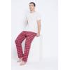 imageGypsie Blu Mens Cotton Pajama Comfy Sleepwear Stretch Bottoms Lounge Pants with Pockets ampamp Drawstring Red XLarge