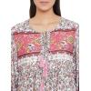imageGypsie Blu Womens Casual Long Sleeve Dress Flowy Print Retro V Neck Tassel Bohemian Midi Dress
