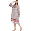 imageGypsie Blu Womens Casual Long Sleeve Dress Flowy Print Retro V Neck Tassel Bohemian Midi Dress