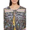 imageOussum Gypsie Blu Womens Casual Long Sleeve Dress Flowy Print Retro V Neck Tassel Bohemian Midi Dress Blue 1X