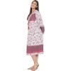 imageOussum Gypsie Blu Womens Casual Long Sleeve Dress Flowy Print Retro V Neck Tassel Bohemian Midi Dress Burgundy 1X