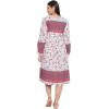 imageOussum Gypsie Blu Womens Casual Long Sleeve Dress Flowy Print Retro V Neck Tassel Bohemian Midi Dress Burgundy 1X