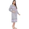 imageOussum Gypsie Blu Womens Casual Long Sleeve Dress Flowy Print Retro V Neck Tassel Bohemian Midi Dress Gray 1X
