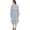imageOussum Gypsie Blu Womens Casual Long Sleeve Dress Flowy Print Retro V Neck Tassel Bohemian Midi Dress Sky Blue 1X