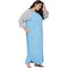 imageOussum Nightgown for Women Soft Sleepwear Nightshirt Plus Size Long Sleeve Maxi Length SleepDress With Pocket