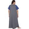 imageOussum Women Cotton Soft Nightshirt Nightgown Plus Size Short Sleeve Maxi Sleep Dress With Pocket