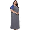 imageOussum Women Cotton Soft Nightshirt Nightgown Plus Size Short Sleeve Maxi Sleep Dress With Pocket