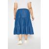 imageTrendy Denim Midi Jean Skirt Dress Plus Size Evening Party Skirts for Women