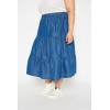 imageTrendy Denim Midi Jean Skirt Dress Plus Size Evening Party Skirts for Women