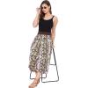 imageWomen Calf Length Skirts Casual Long Lightweight Flowy Elastic Waist Summer Midi Skirt for LadiesBlack Snake