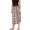 imageWomen Calf Length Skirts Casual Long Lightweight Flowy Elastic Waist Summer Midi Skirt for LadiesBlack Snake