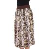 imageWomen Calf Length Skirts Casual Long Lightweight Flowy Elastic Waist Summer Midi Skirt for LadiesBlack Snake