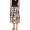imageWomen Calf Length Skirts Casual Long Lightweight Flowy Elastic Waist Summer Midi Skirt for LadiesBlack Snake
