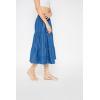 imageWomen Casual Denim Skirt Elastic Waist Midi Tiered Jean Skirts Dress for Evening Party