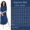 imageWomen Fashion Casual Denim Midi Dress Button Down Sundress Swing Flowy Jean Shirt Dresses with Pockets