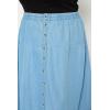 imageWomen Plus Size Denim Maxi Jean Skirt Dress Button Long Skirts for Ladies Girls