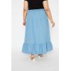 imageWomen Plus Size Denim Maxi Jean Skirt Dress Button Long Skirts for Ladies Girls