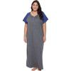 imageOussum Women Cotton Soft Nightshirt Nightgown Plus Size Short Sleeve Maxi Sleep Dress With Pocket