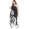 imageGypsie Blu Womens Floral Print Tube Dress Strapless Top Maxi Off Shoulder Casual Wear Summer Outfit Long Dresses TieUp Black 3X