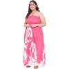 imageGypsie Blu Womens Floral Print Tube Dress Strapless Top Maxi Off Shoulder Casual Wear Summer Outfit Long Dresses TieUp Fuchsia 3X