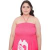 imageGypsie Blu Womens Floral Print Tube Dress Strapless Top Maxi Off Shoulder Casual Wear Summer Outfit Long Dresses TieUp Fuchsia 3X