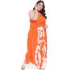 imageGypsie Blu Womens Floral Print Tube Dress Strapless Top Maxi Off Shoulder Casual Wear Summer Outfit Long Dresses TieUp Orange 3X