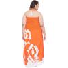 imageGypsie Blu Womens Floral Print Tube Dress Strapless Top Maxi Off Shoulder Casual Wear Summer Outfit Long Dresses TieUp Orange 3X