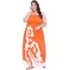 imageGypsie Blu Womens Floral Print Tube Dress Strapless Top Maxi Off Shoulder Casual Wear Summer Outfit Long Dresses TieUp Orange 3X