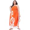 imageGypsie Blu Womens Floral Print Tube Dress Strapless Top Maxi Off Shoulder Casual Wear Summer Outfit Long Dresses TieUp Orange 3X