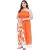 imageGypsie Blu Womens Floral Print Tube Dress Strapless Top Maxi Off Shoulder Casual Wear Summer Outfit Long Dresses TieUp Orange 3X