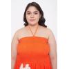 imageGypsie Blu Womens Floral Print Tube Dress Strapless Top Maxi Off Shoulder Casual Wear Summer Outfit Long Dresses TieUp Orange 3X