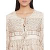 imageOussum Gypsie Blu Womens Casual Long Sleeve Dress Flowy Print Retro V Neck Tassel Bohemian Midi Dress Beige 1X