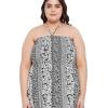 imageOussum Maxi Resort Wear Women Off Shoulder Summer Dress Elastic Casual Tube Dress for LadiesBlack  White