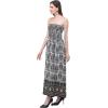 imageOussum Maxi Resort Wear Women Off Shoulder Summer Dress Elastic Casual Tube Dress for LadiesBlack  White Paisley