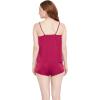 imageOussum Women Soft Comfy Sexy Satin PJ Set Sleepwear Lingerie 2 Piece Silk Nightwear Cami Top With ShortsDark Red