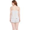 imageOussum Women Soft Comfy Sexy Satin PJ Set Sleepwear Lingerie 2 Piece Silk Nightwear Cami Top With ShortsGlacier Gray