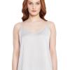 imageOussum Women Soft Comfy Sexy Satin PJ Set Sleepwear Lingerie 2 Piece Silk Nightwear Cami Top With ShortsGlacier Gray