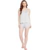 imageOussum Women Soft Comfy Sexy Satin PJ Set Sleepwear Lingerie 2 Piece Silk Nightwear Cami Top With ShortsGlacier Gray