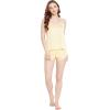 imageOussum Women Soft Comfy Sexy Satin PJ Set Sleepwear Lingerie 2 Piece Silk Nightwear Cami Top With ShortsLemonade