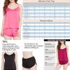 imageOussum Women Soft Comfy Sexy Satin PJ Set Sleepwear Lingerie 2 Piece Silk Nightwear Cami Top With ShortsLemonade